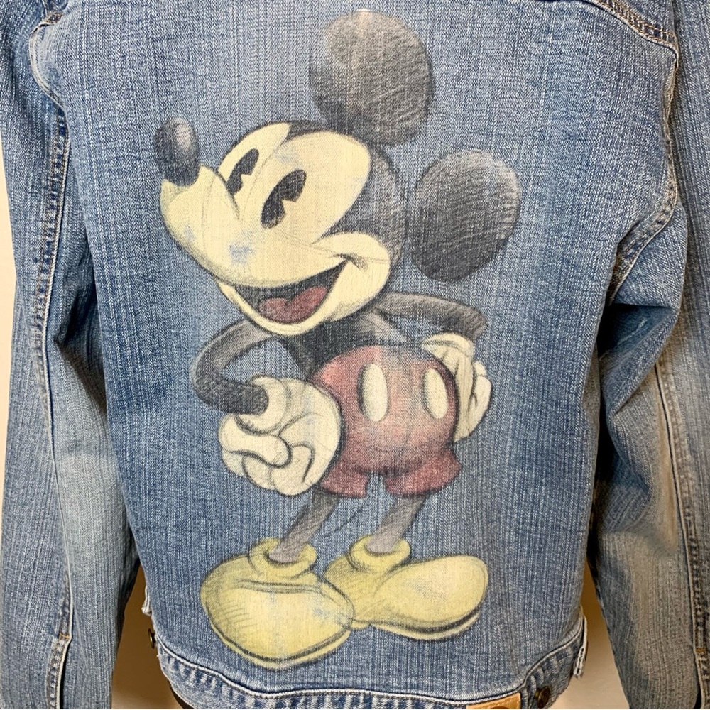 Vintage 90’s Y2K Disney Store Mickey Mouse Denim Jean Jacket Blue Size Medium - Picture 2 of 16